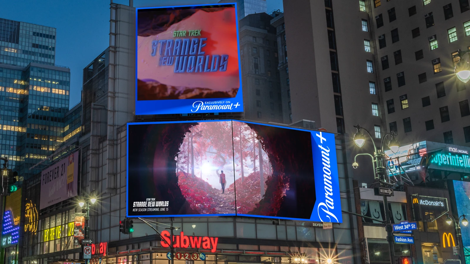 Secret of the Ooze displayed at billboard scale in Penn District.
