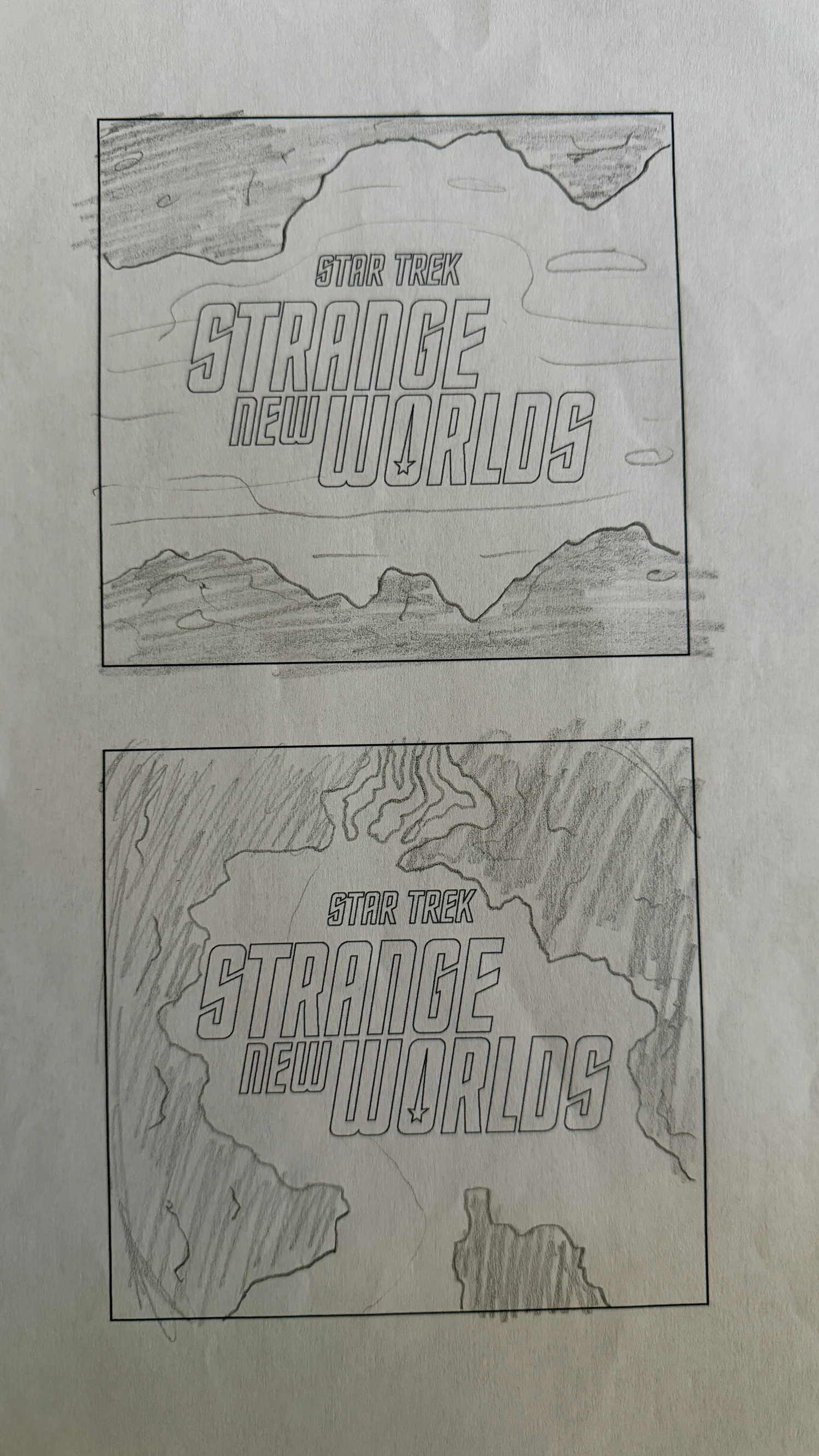 Upper pencil storyboard panel for the flowing ooze world.